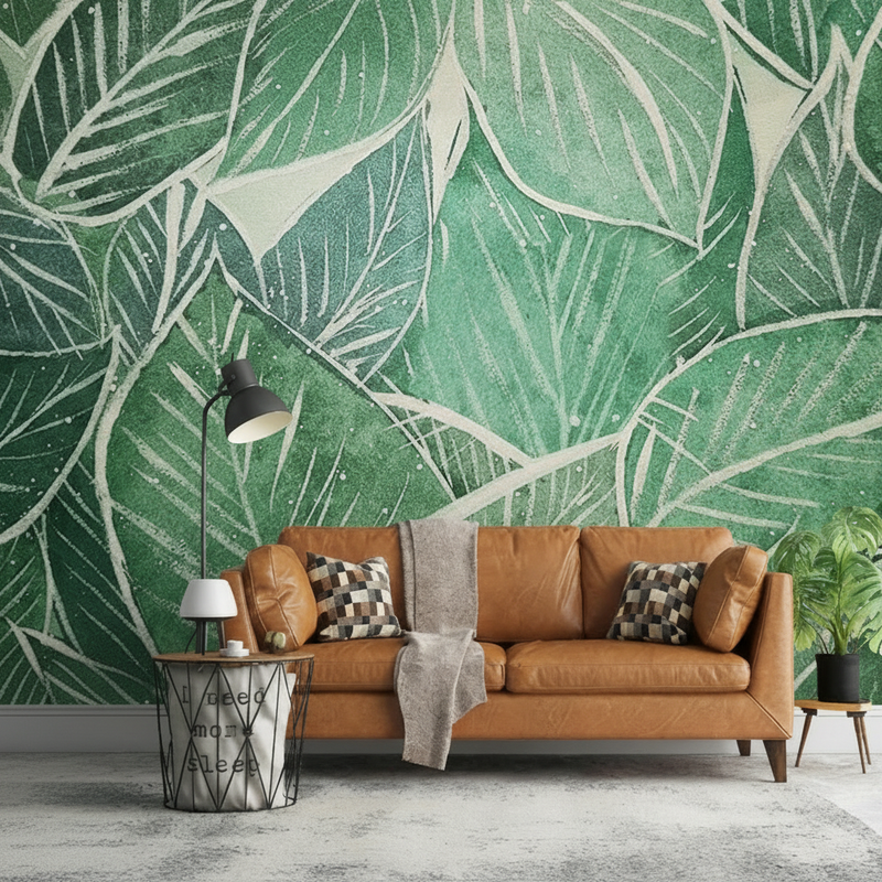 Wallpaper | Green Botanical Lines