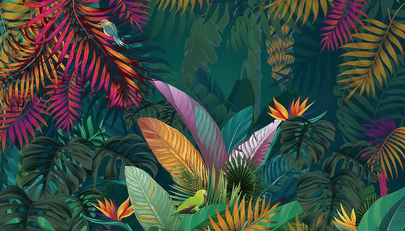 Wallpaper | Exotic Botanical Burst