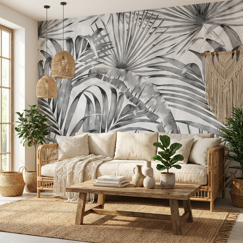 Black and White Wallpaper | Soft Jungle