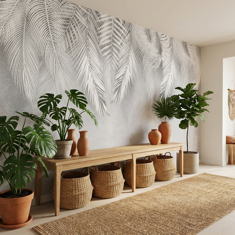 Black and White Wallpaper | Palm Jungle