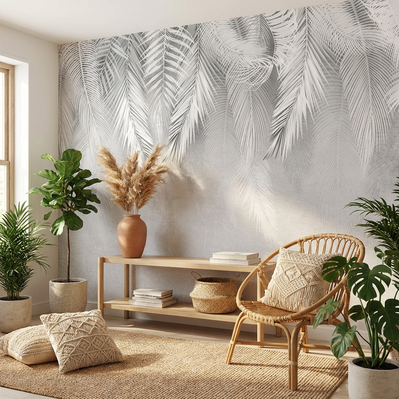 Black and White Wallpaper | Palm Jungle