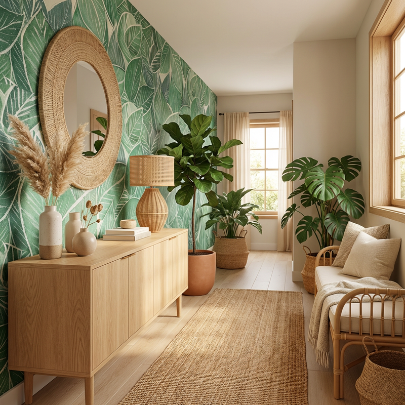Wallpaper | Green Botanical Lines