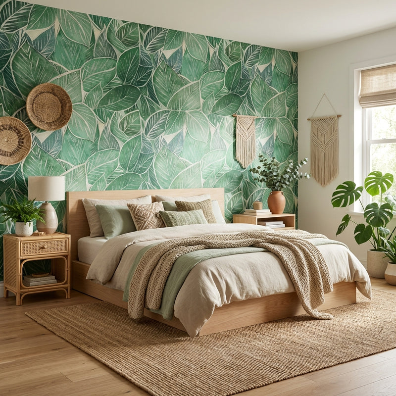 Wallpaper | Green Botanical Lines
