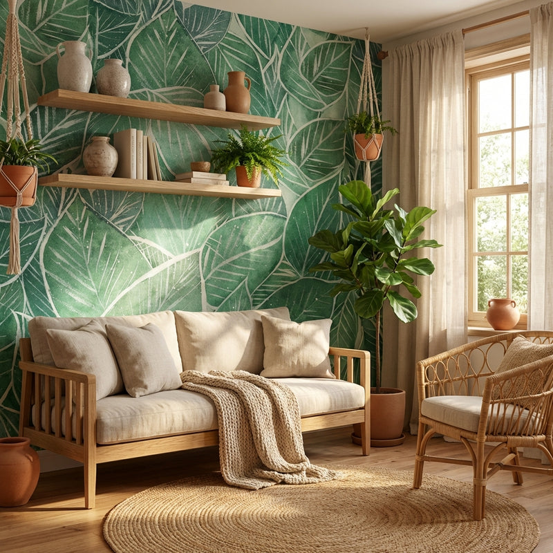 Wallpaper | Green Botanical Lines