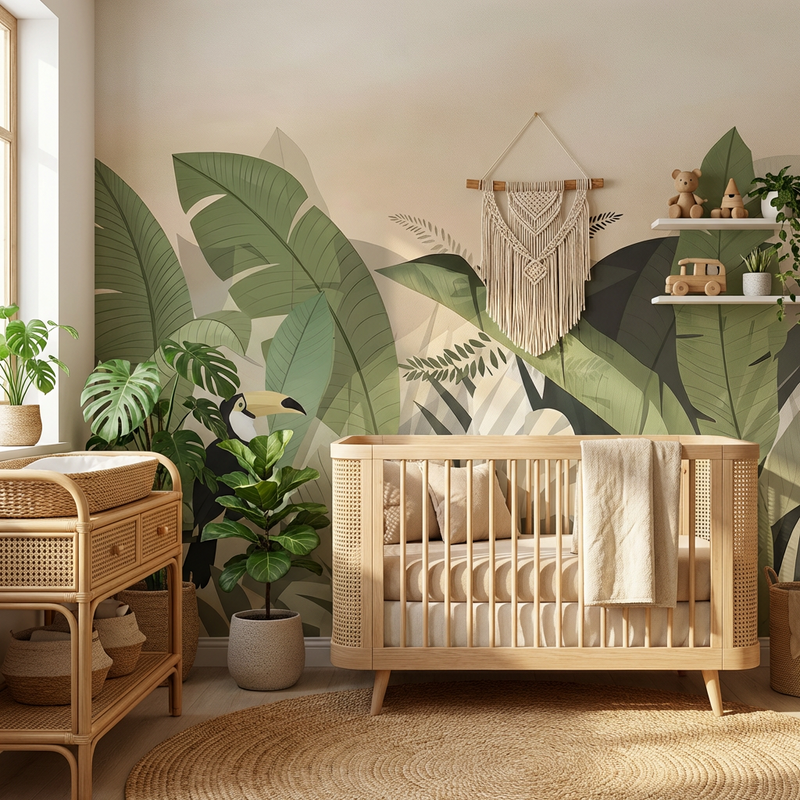 Montessori Wallpaper | Banana Leaves Dream