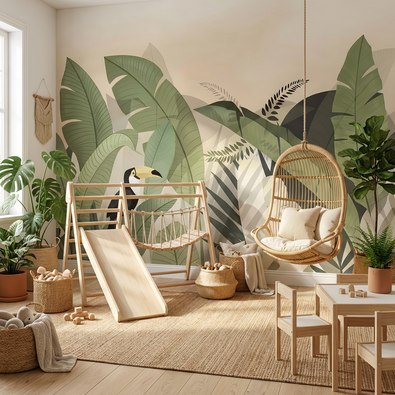 Montessori Wallpaper | Banana Leaves Dream