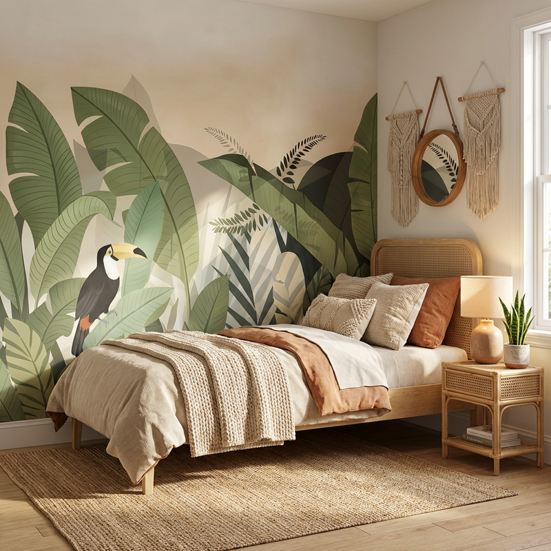 Montessori Wallpaper | Banana Leaves Dream