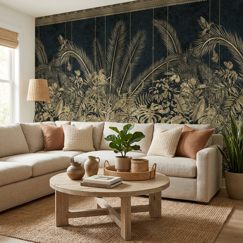 Wallpaper | Dark Botanical Gold