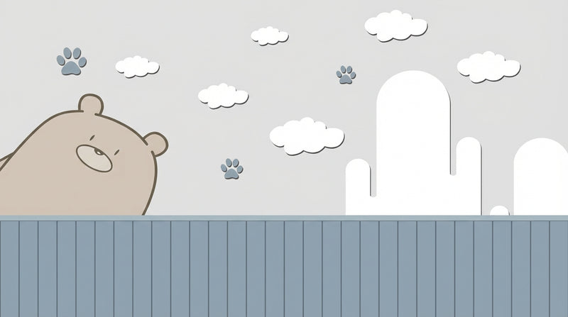 Montessori Wallpaper | Gentle Bear & Clouds