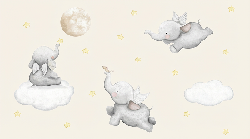 Montessori Wallpaper | Flying Elephant Nursery