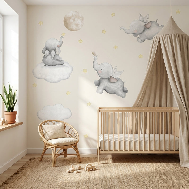 Montessori Wallpaper | Flying Elephant Nursery