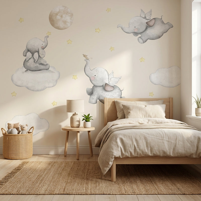 Montessori Wallpaper | Flying Elephant Nursery