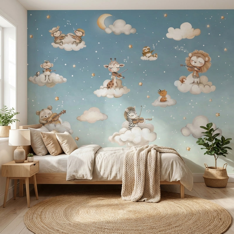 Montessori Wallpaper | Musical Animals Nursery