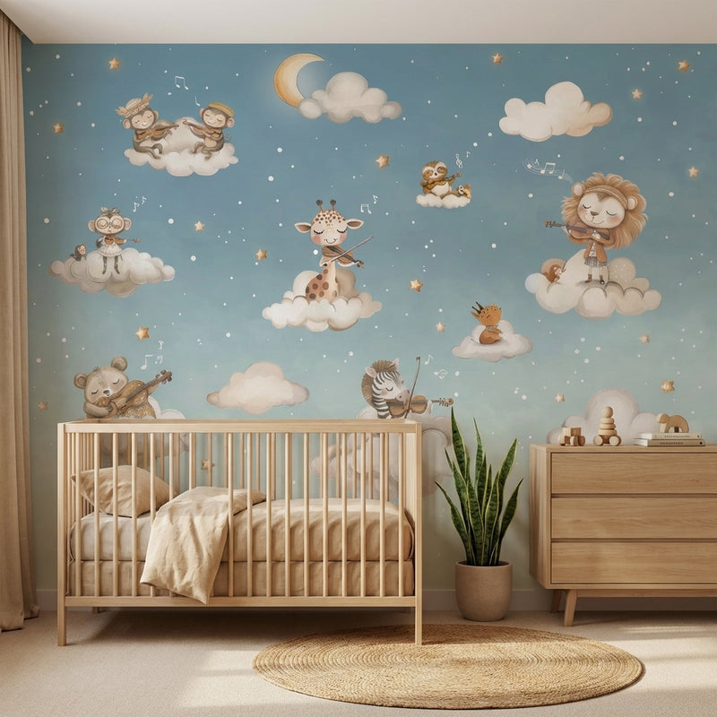 Montessori Wallpaper | Musical Animals Nursery
