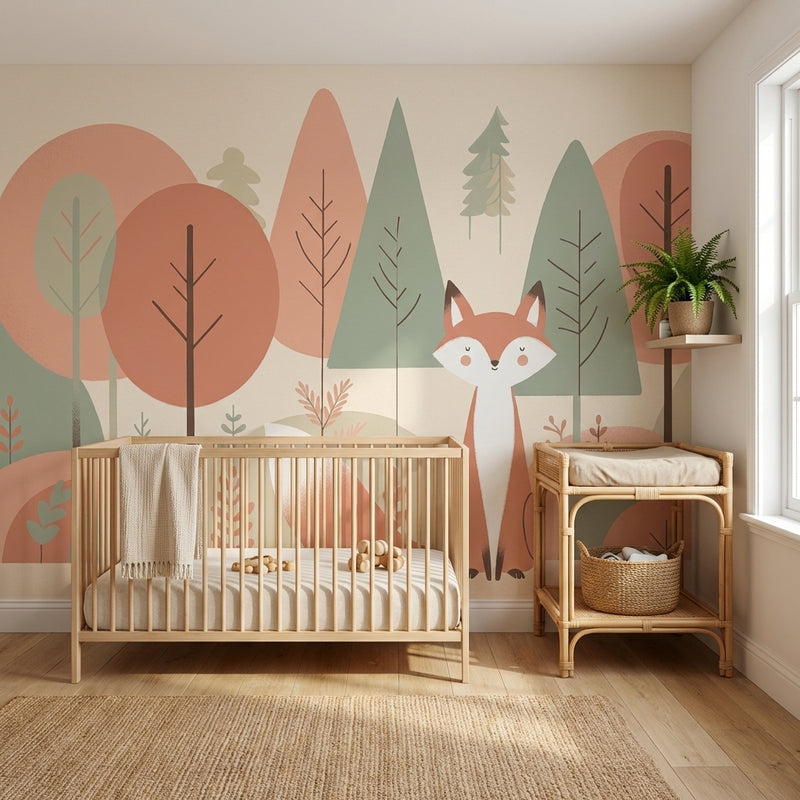 Montessori Wallpaper | Forest Fox Kids Room