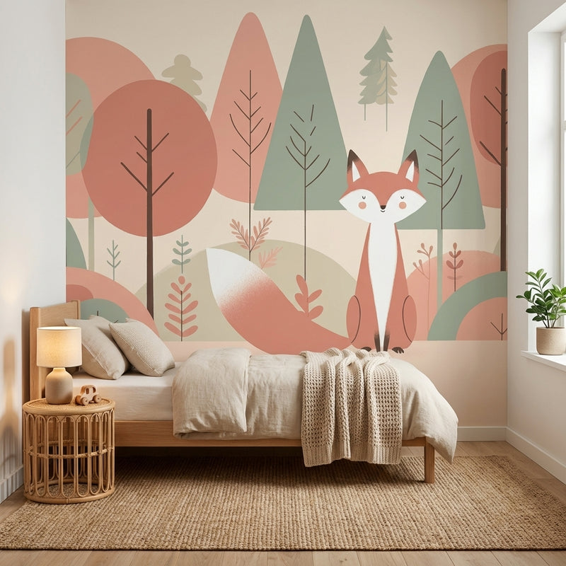 Montessori Wallpaper | Forest Fox Kids Room