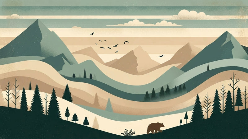 Montessori Wallpaper | Mountain Landscape Bedroom