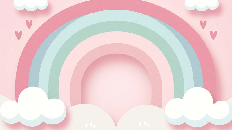 Montessori Wallpaper | Pastel Rainbow Nursery