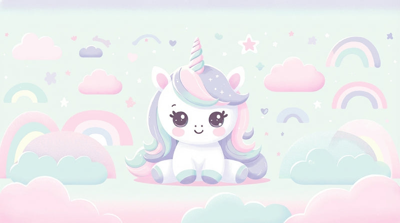 Montessori Wallpaper |Cute Unicorn Baby Room
